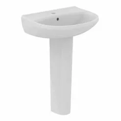 Ideal Standard Eurovit+ 550mm 1 Tap Hole Basin + Pedestal -Cheap Basins Store E254701 D3 460