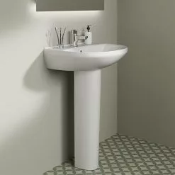 Ideal Standard Eurovit+ 550mm 1 Tap Hole Basin + Pedestal
