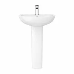 Eclipse Bathroom Basin + Full Pedestal (555mm Wide - 1 Tap Hole) 11 Eclipse Bathroom Basin + Full Pedestal (555mm Wide - 1 Tap Hole) -Cheap Basins Store EC BAS P D5 460