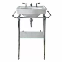 Imperial Etoile 530mm Small Basin + Chrome Basin Stand
