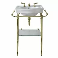 Imperial Etoile 530mm Small Basin + Antique Gold Basin Stand