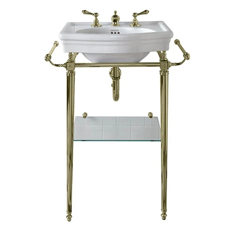 Imperial Etoile 530mm Small Basin + Antique Gold Basin Stand 1 Imperial Etoile 530mm Small Basin + Antique Gold Basin Stand