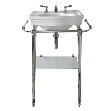 Imperial Etoile 530mm Small Basin + Polished Nickel Basin Stand 1 Imperial Etoile 530mm Small Basin + Polished Nickel Basin Stand