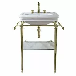 Imperial Etoile 605mm Medium Basin + Antique Gold Basin Stand