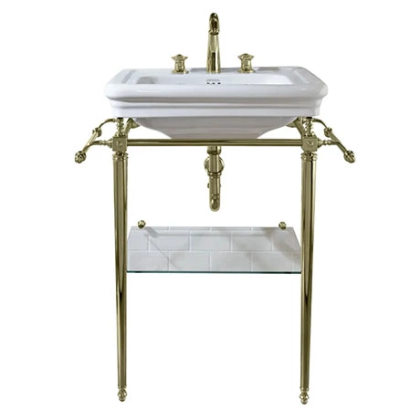 Imperial Etoile 605mm Medium Basin + Antique Gold Basin Stand 1 Imperial Etoile 605mm Medium Basin + Antique Gold Basin Stand