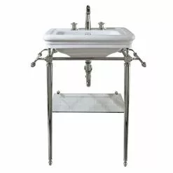 Imperial Etoile 605mm Medium Basin + Polished Nickel Basin Stand
