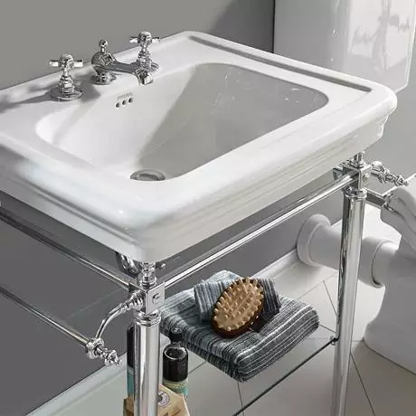 Imperial Etoile 700mm Large Basin + Polished Nickel Basin Stand 3 Imperial Etoile 700mm Large Basin + Polished Nickel Basin Stand - Image 3
