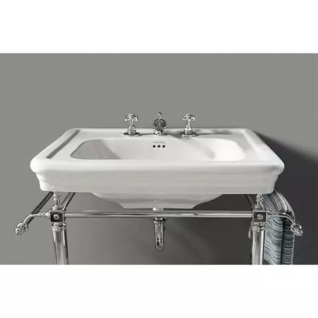 Imperial Etoile 700mm Large Basin + Polished Nickel Basin Stand 4 Imperial Etoile 700mm Large Basin + Polished Nickel Basin Stand - Image 4