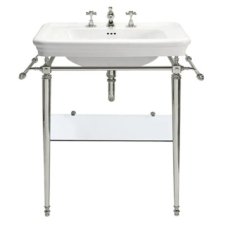 Imperial Etoile 700mm Large Basin + Polished Nickel Basin Stand 1 Imperial Etoile 700mm Large Basin + Polished Nickel Basin Stand