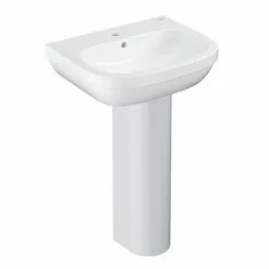 Grohe Euro Ceramic 550mm 1TH Basin + Full Pedestal