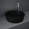 RAK Feeling 420mm 0TH Slim Round Counter Top Wash Basin - Matt Black - FEECT4200504A