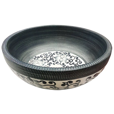 Kasbah Round 400mm Floral Patterned Ceramic Counter Top Basin 1 Kasbah Round 400mm Floral Patterned Ceramic Counter Top Basin