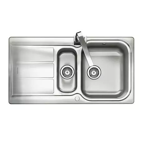 Rangemaster Glendale 1.5 Bowl Stainless Steel Kitchen Sink 2 Rangemaster Glendale 1.5 Bowl Stainless Steel Kitchen Sink - Image 2