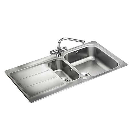 Rangemaster Glendale 1.5 Bowl Stainless Steel Kitchen Sink 1 Rangemaster Glendale 1.5 Bowl Stainless Steel Kitchen Sink