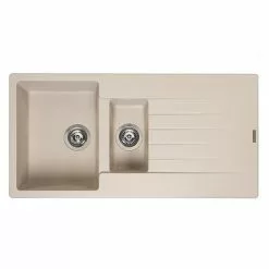 Reginox Harlem 15 1.5 Bowl Granite Kitchen Sink - Caffe Silvery