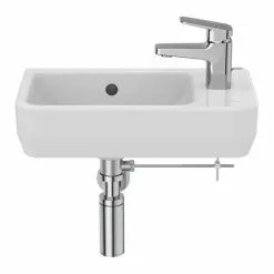 Ideal Standard i.Life S 450mm Wall Hung Right Hand 1TH Washbasin + Chrome Bottle Trap -Cheap Basins Store ISIL45WH D3 460