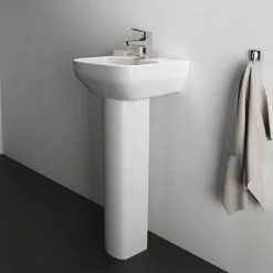 Ideal Standard i.Life A 400mm 1TH Handrinse Basin + Full Pedestal -Cheap Basins Store ISILA40FP D4 460
