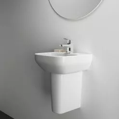 Ideal Standard i.Life A 400mm 1TH Handrinse Basin + Semi Pedestal 9 Ideal Standard i.Life A 400mm 1TH Handrinse Basin + Semi Pedestal -Cheap Basins Store ISILA40SP D4 460