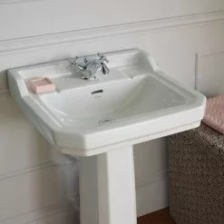 Ideal Standard Waverley 560mm 1 Tap Hole Basin + Pedestal -Cheap Basins Store ISWAV1TH D2 460