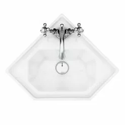Keswick Traditional Corner Cloakroom Basin 1TH - 420 x 450mm -Cheap Basins Store KES CRN BAS d3 460