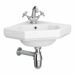Keswick Traditional Corner Cloakroom Basin 1TH - 420 x 450mm