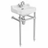 Keswick Traditional 500mm Basin & Chrome Wash Stand