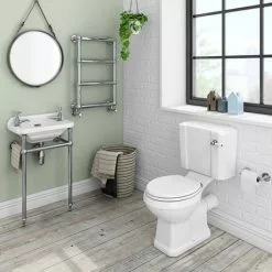Keswick Traditional 515mm Cloakroom Basin 2TH & Chrome Wash Stand -Cheap Basins Store KTCB2THW n d1 460