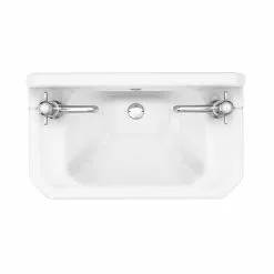 Keswick Traditional 515mm Cloakroom Basin 2TH & Chrome Wash Stand -Cheap Basins Store KTCB2THW D5 460