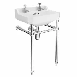 Keswick Traditional 560mm Basin & Chrome Wash Stand