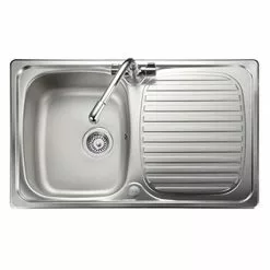 Rangemaster Compact 800 x 508mm Stainless Steel 1 Bowl Kitchen Sink - LR8001