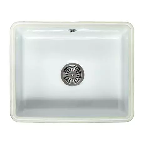 Reginox Mataro 1.0 Bowl White Ceramic Undermount Kitchen Sink + Waste 4 Reginox Mataro 1.0 Bowl White Ceramic Undermount Kitchen Sink + Waste - Image 4