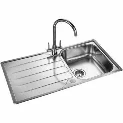 Rangemaster Michigan 1.0 Bowl Stainless Steel Kitchen Sink 5 Rangemaster Michigan 1.0 Bowl Stainless Steel Kitchen Sink -Cheap Basins Store MG9501 D2 460