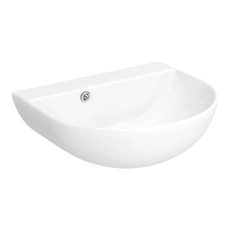 Milton 440 x 365 Wall Hung Curved Basin (0 Tap Hole) 1 Milton 440 x 365 Wall Hung Curved Basin (0 Tap Hole)