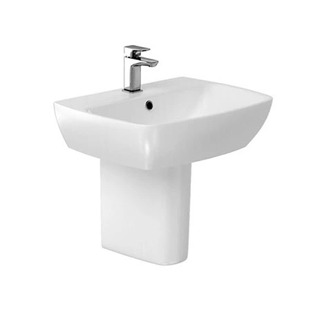 Britton MyHome 50cm Basin with Semi Pedestal 1 Britton MyHome 50cm Basin with Semi Pedestal