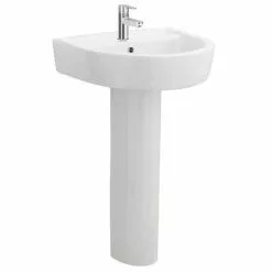 Marino 520mm Round Basin 1TH with Full Pedestal