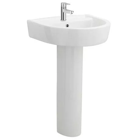 Marino 520mm Round Basin 1TH with Full Pedestal 1 Marino 520mm Round Basin 1TH with Full Pedestal