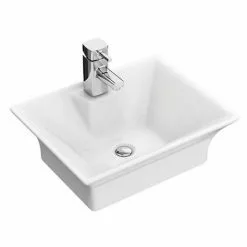 Nuie Rectangular 480 x 380mm Ceramic Flared Counter Top Basin - NBV005 -Cheap Basins Store NBV005 detail2 460