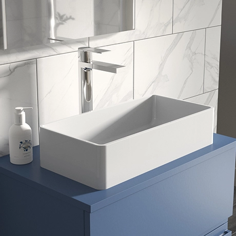 Hudson Reed Rectangular 465 x 235mm Countertop Vessel Basin - NBV180 1 Hudson Reed Rectangular 465 x 235mm Countertop Vessel Basin - NBV180