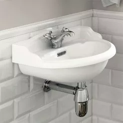 Old London - Chancery Wall Hung Cloakroom Basin (500mm Wide - 1 Tap Hole)