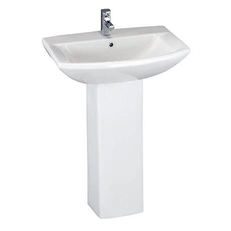 Nuie Asselby 1 Tap Hole Ceramic Basin + Pedestal Set 1 Nuie Asselby 1 Tap Hole Ceramic Basin + Pedestal Set