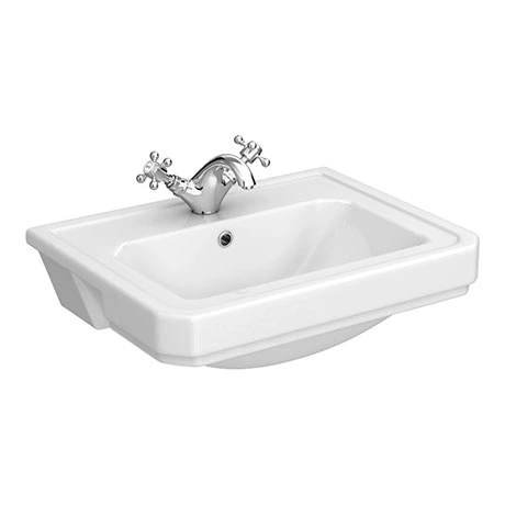 Carlton 560 x 450mm 1TH Semi Recessed Basin - NCS808A 1 Carlton 560 x 450mm 1TH Semi Recessed Basin - NCS808A