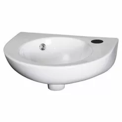 Nuie - Round 450mm Wall Hung Cloakroom Basin - 1 Tap Hole - NCU942