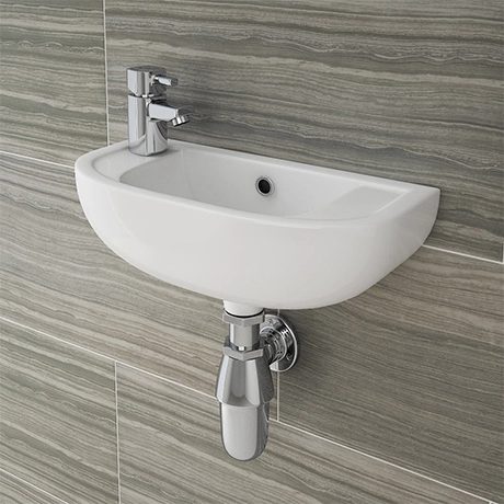 Nile Compact 455 x 205mmm Wall Hung Cloakroom Basin 1 Nile Compact 455 x 205mmm Wall Hung Cloakroom Basin