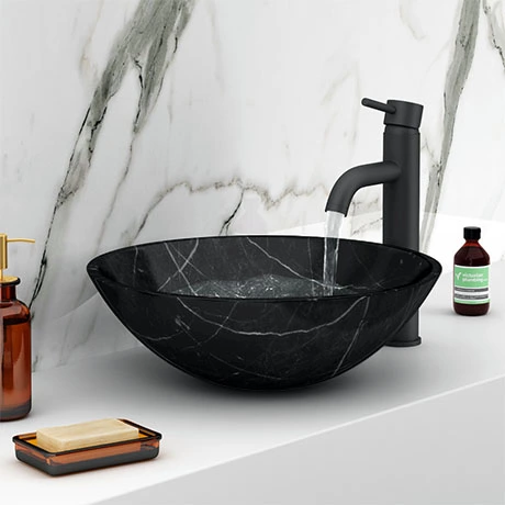 Nero Margiua 430mm Round Marble Basin 0TH - NM001 1 Nero Margiua 430mm Round Marble Basin 0TH - NM001