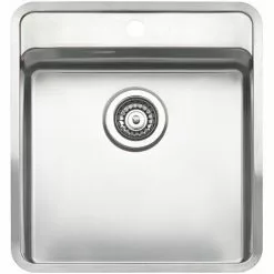 Reginox Ohio 40x40 1.0 Bowl Stainless Steel Kitchen Sink with Tap Ledge