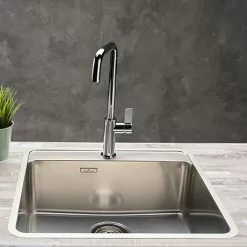 Reginox Ohio 50x40 1.0 Bowl Stainless Steel Kitchen Sink with Tap Ledge