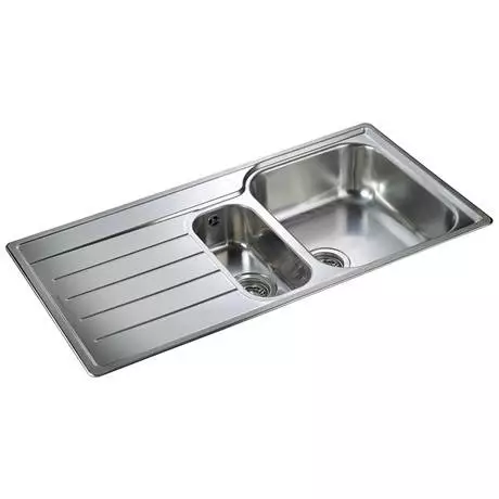 Rangemaster Oakland 1.5 Bowl Stainless Steel Kitchen Sink 2 Rangemaster Oakland 1.5 Bowl Stainless Steel Kitchen Sink - Image 2