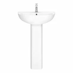 Orion Basin with Full Pedestal (555mm Wide - 1 Tap Hole) -Cheap Basins Store OR530B d1 460