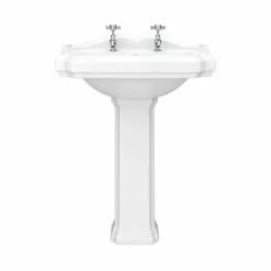 Oxford Ceramic Traditional Basin & Pedestal Set -Cheap Basins Store OXB d2 460