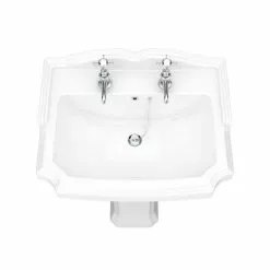 Oxford Ceramic Traditional Basin & Pedestal Set -Cheap Basins Store OXB d3 460